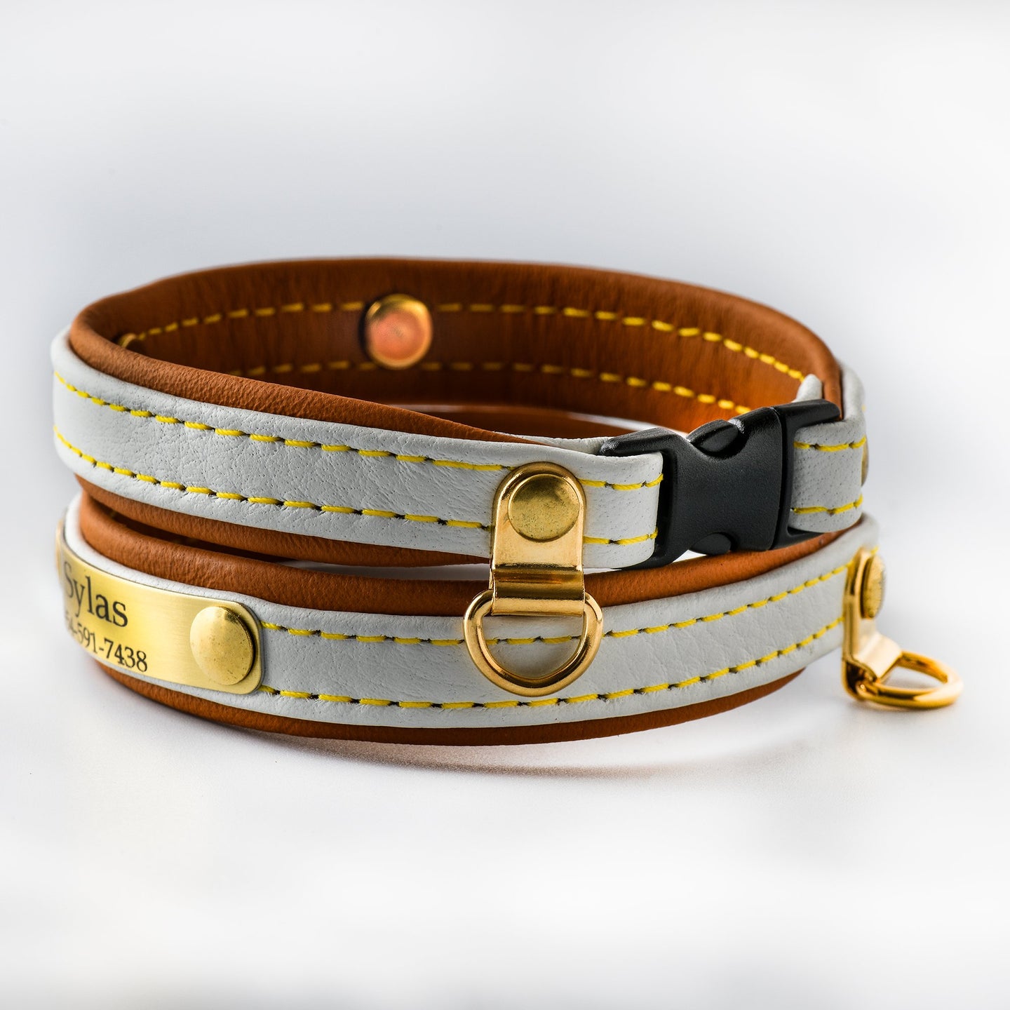 Double Layered Leather Cat Collars