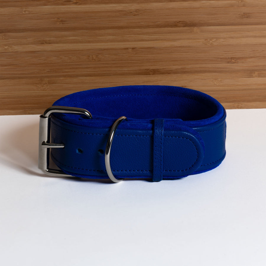Leather and Suede Dog Collar personalized 3 widths available