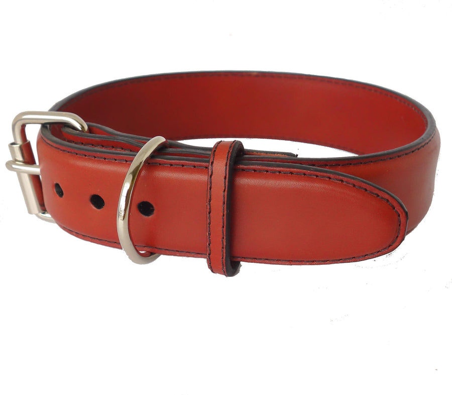 Ruggit Collars One and Half Inch Leather Dog Collar Personalized Adjustable