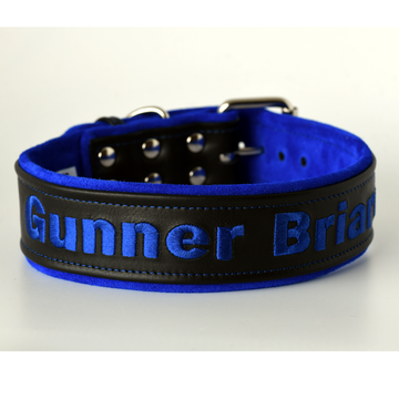 Adjustable Personalized Embroidered Leather Suede Dog Collars